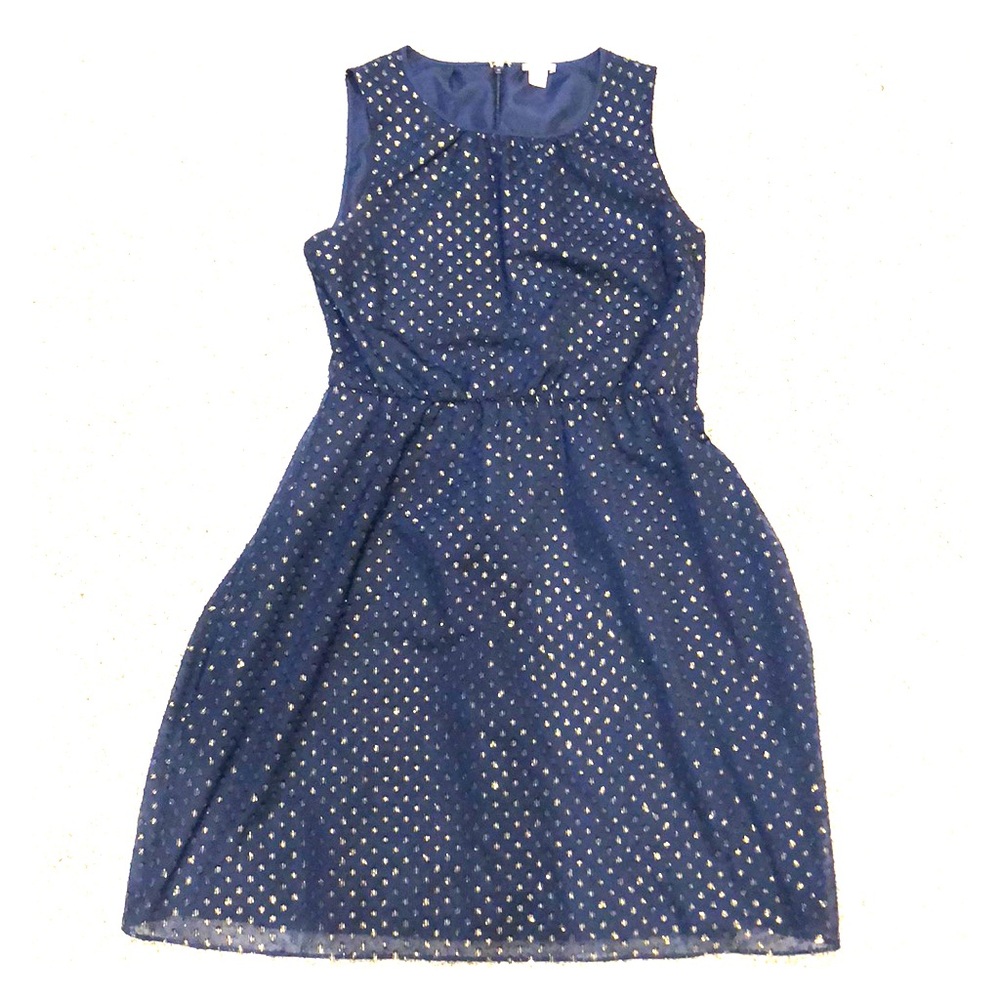 Blue and gold J. Crew knee-length dress